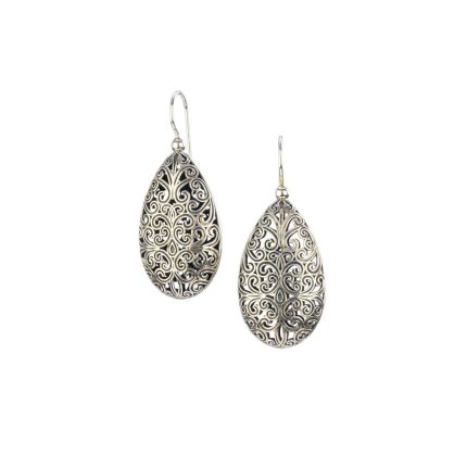 Gerochristo - Kallisto Teardrop Earrings in oxidized Silver 925