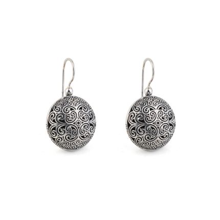 Gerochristo - Kallisto Round Earrings in oxidized Silver 925
