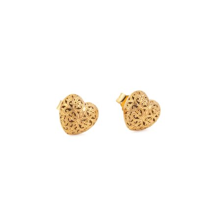 Gerochristo - Kallisto tiny heart stud earrings in Gold plated silver 925