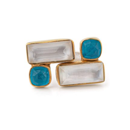 925 Sterling Silver Ring with Fildisi and Pariba