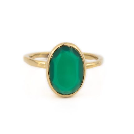 Sterling Silver Gold Plated Chalcedony Ring