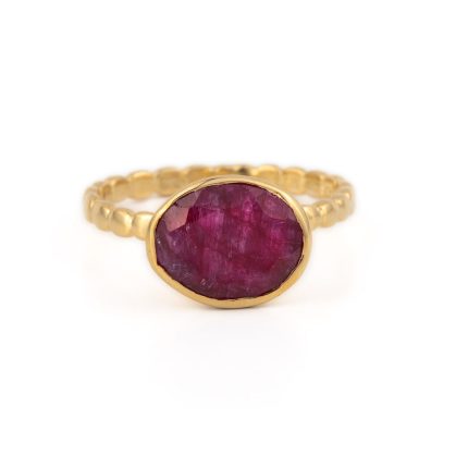 Sterling Silver Gold Plated Rubinite Ring