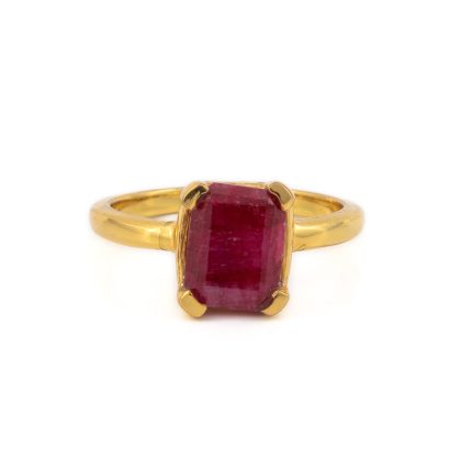 Sterling Silver Gold Plated Rubinite Ring