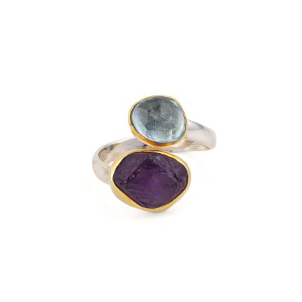 Amethyst and Blue Topaz Ring