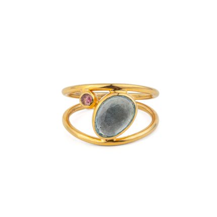 Blue Topaz Circle Ring