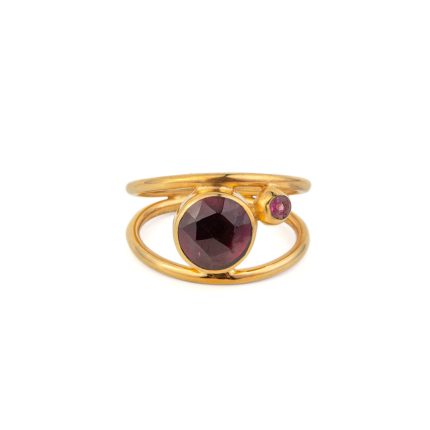 Rodolite Circle Ring