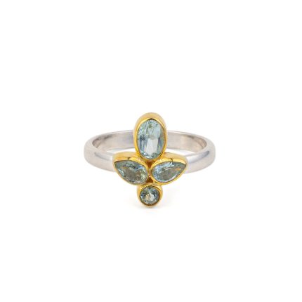 Blue Topaz Flower Ring