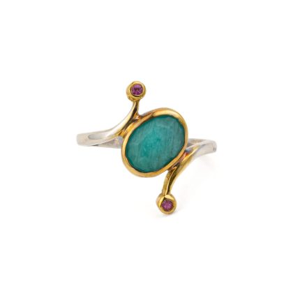 Amazonite and Tourmaline Ring