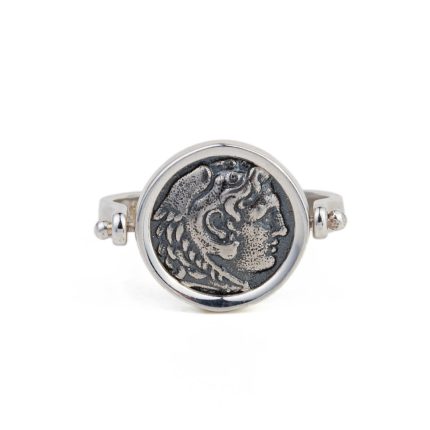Hercules Swivel Flip Coin Ring – Sterling Silver