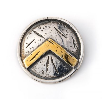 Spartan Shield Pendant - Sterling Silver & Gold Plated