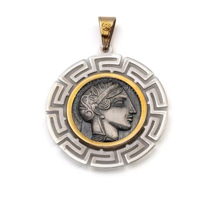 Goddess Athena Coin - 14k Gold Sterling Silver