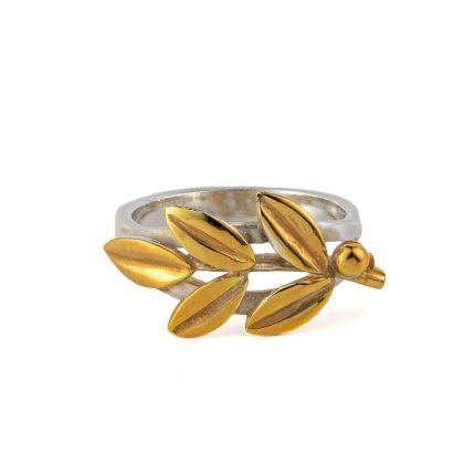 Leaf Ring – 925 Sterling Silver Gold Plated