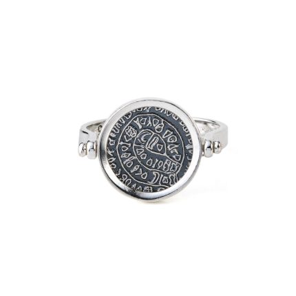 Phaistos Disc Coin Ring – 925 Sterling Silver