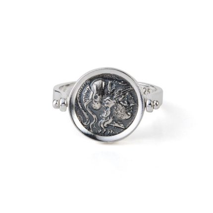 Athena Chalinitis Swivel Flip Coin Ring – 925 Sterling Silver
