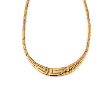 Greek Key Meander Silver Necklace