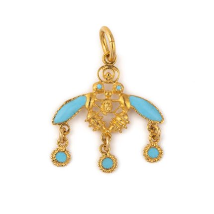 18k Yellow Gold Minoan Bee Pendant
