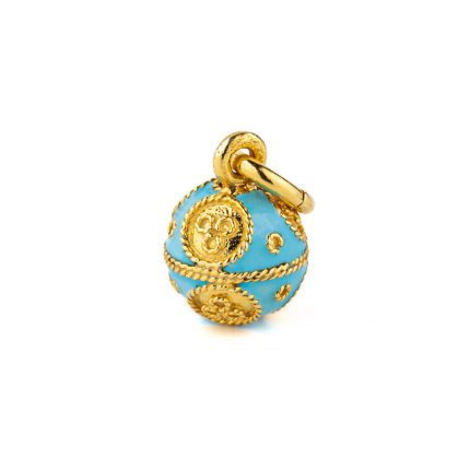 Egg Pendant Necklace with Enamel – Sterling Silver Gold Plated