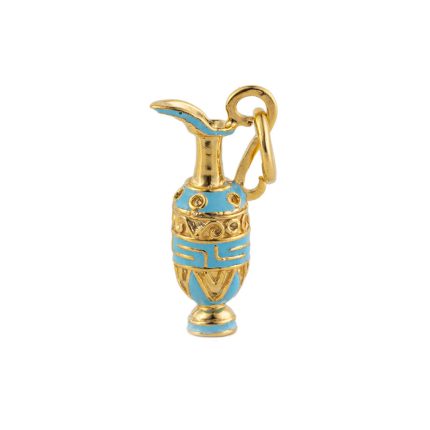 Amphora Pendant Necklace with Meander – 925 Sterling Silver and Gold Plated