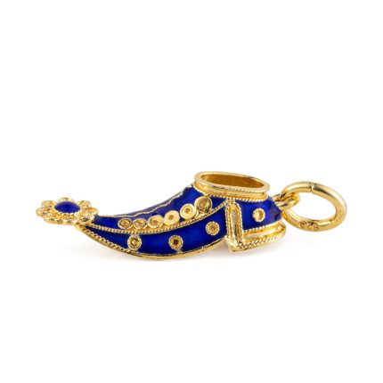 Greek Tsarouhi Pendant Necklace with Enamel