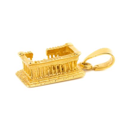 Parthenon Temple Charm Pendant - 18k Gold