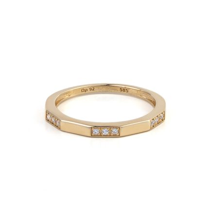 Polygon Zircon Ring - 14K Yellow Gold