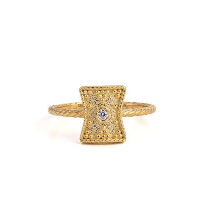 9K Gold Ring with Zircon