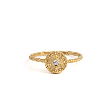 9K Gold Zircon Ring – Elegant Gold Ring with Zircon Stone