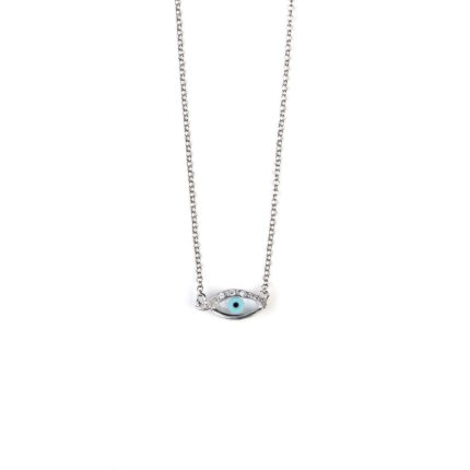 Evil Eye Necklace with Zircon - Sterling Silver 925