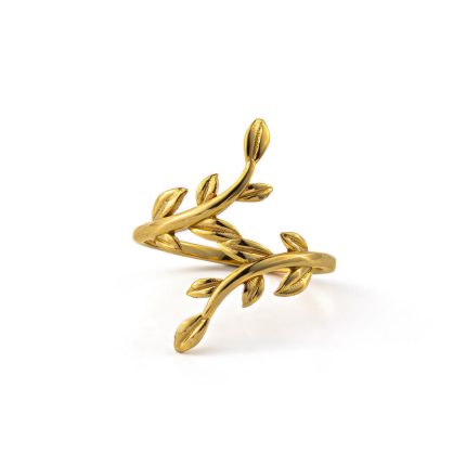 Olive Branch Ring - 18K Solid Yellow Gold