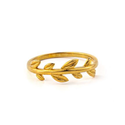 Leaf Ring - 18K Solid Yellow Gold