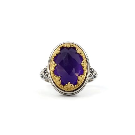 Byzantine Ring with Amethyst Doublet Stone