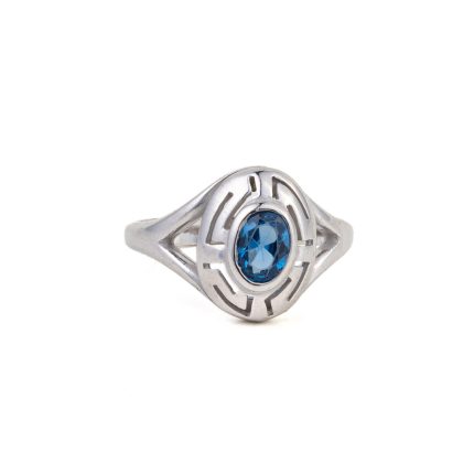 Meander Zircon Ring - Sterling Silver