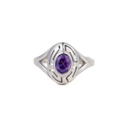 Meander Purple Zircon Ring - Sterling Silver