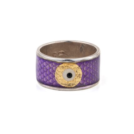 Evil Eye Ring Purple enamel - 925 Sterling Silver