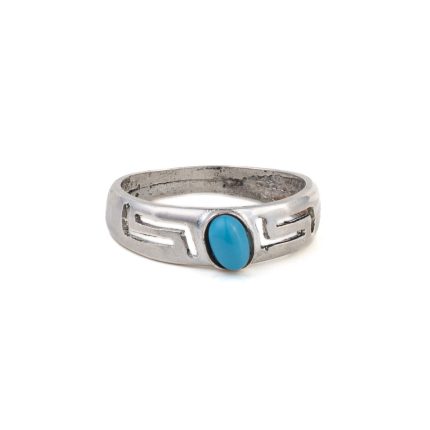 Meander Ring with Turquoise - 925 Sterling Silver