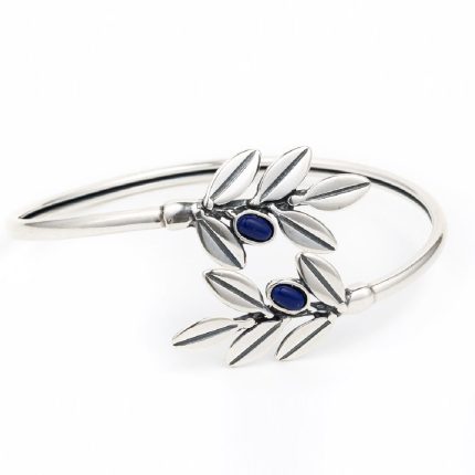 Olive Leaves Silver Bracelet