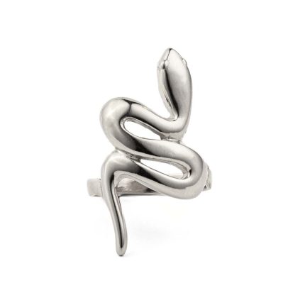 Silver Swirl Serpent Ring - Sterling Silver