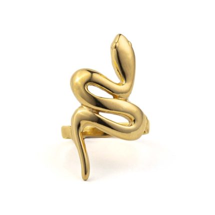 Swirl Snake Ring - Sterling Silver and Gold Plated