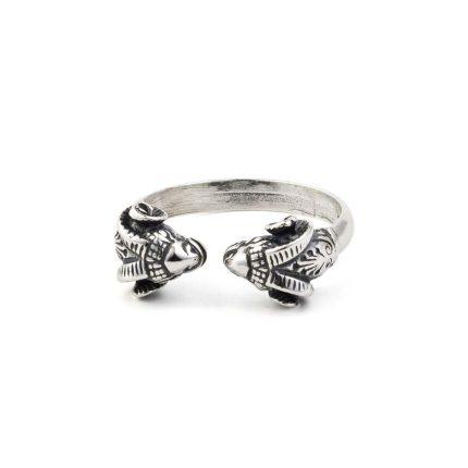 Silver Ram Head Ring