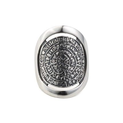 Silver Phaistos Disc Ring