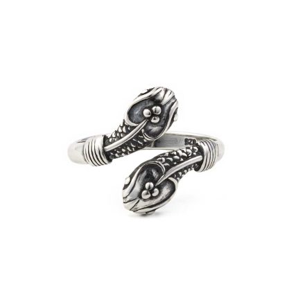 Double Headed Serpent Ring - Sterling Silver