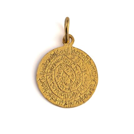 14k Gold Phaistos Disc Pendant