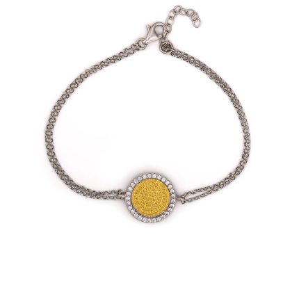 Phaistos Disc Link Zircon Bracelet