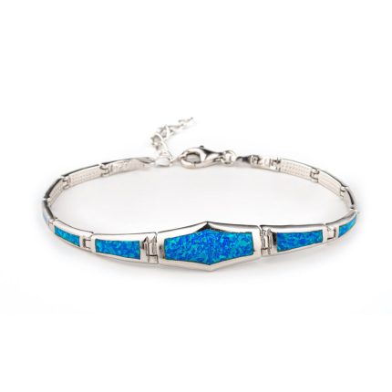 925 Sterling Silver Blue Opal Bracelet