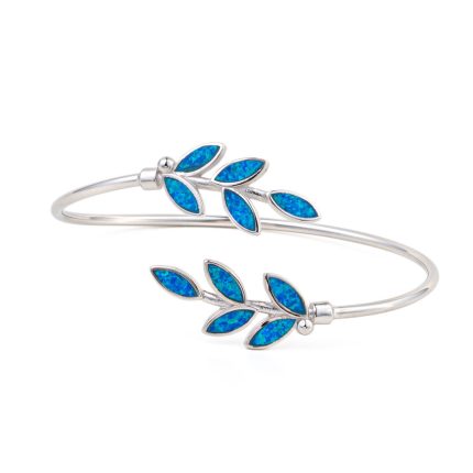 Opal Leaf Bracelet - 925 Sterling Silver