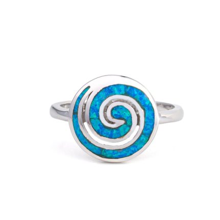 Spiral Opal Ring - Sterling Silver