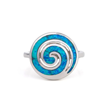 Spiral Opal Ring - Sterling Silver 925