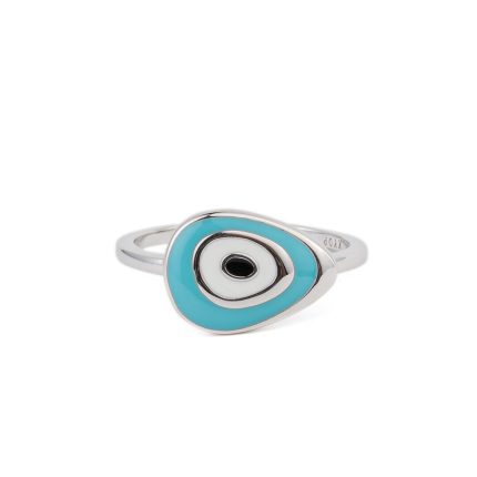 Sterling Silver Gold Plated Eye Ring with enamel