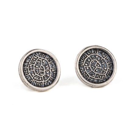 Phaistos Disc Stud Earrings - 925 Sterling Silver