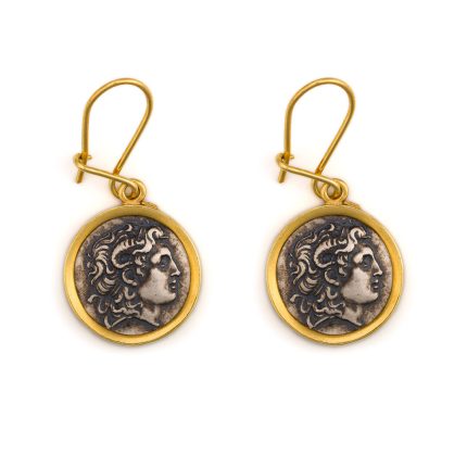 Alexander the Great Earrings - 925 Sterling Silver and Gold Plated